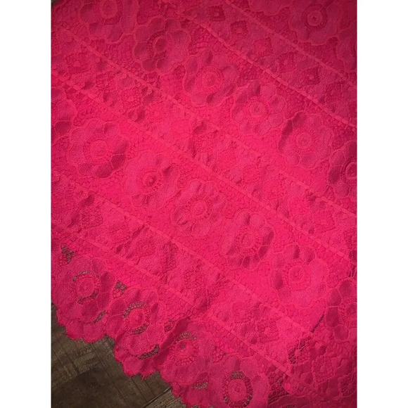 Anthropologie Sophie Rue Lace Hot Pink Blouse boho classic lace spring - Picture 3 of 5